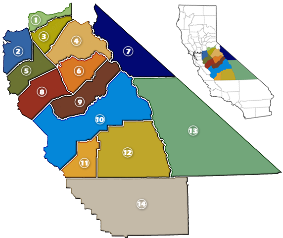 Central CA Counties Map